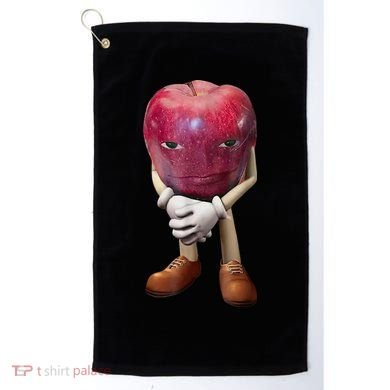 Me Asf Apple Funny Apple Face Meme Wapple Golf Towel