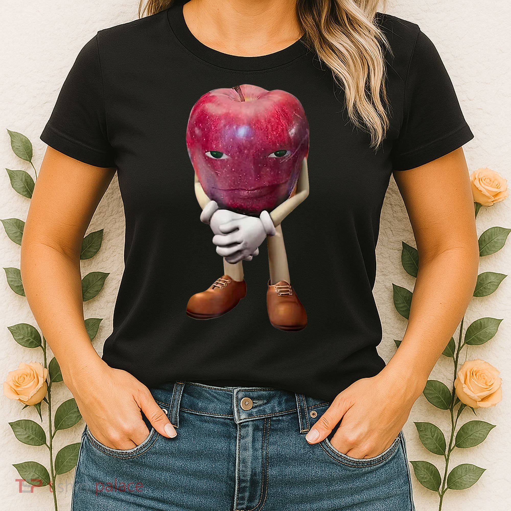 Me Asf Apple Funny Apple Face Meme Wapple Women's T-Shirt