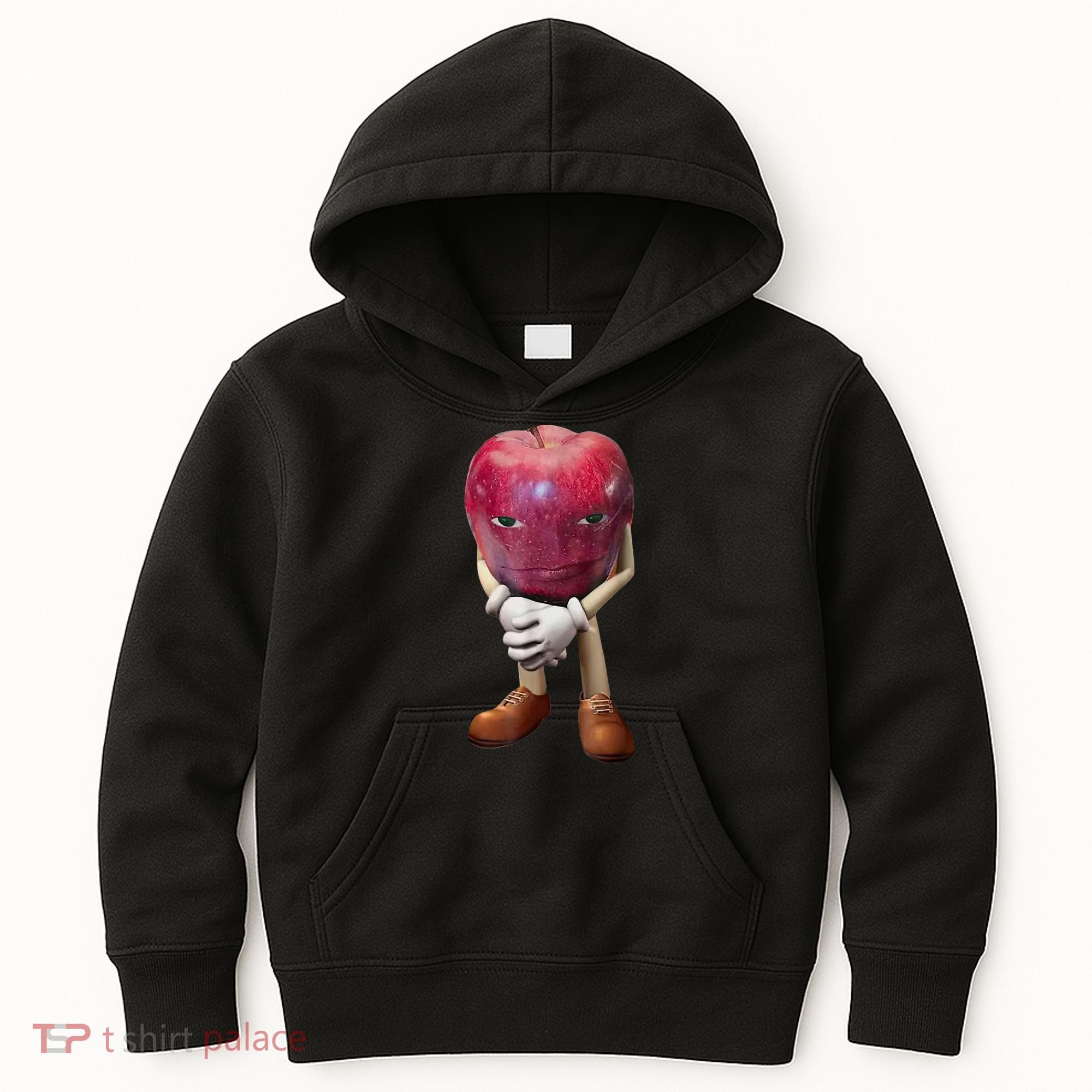 Me Asf Apple Funny Apple Face Meme Wapple Kids Hoodie
