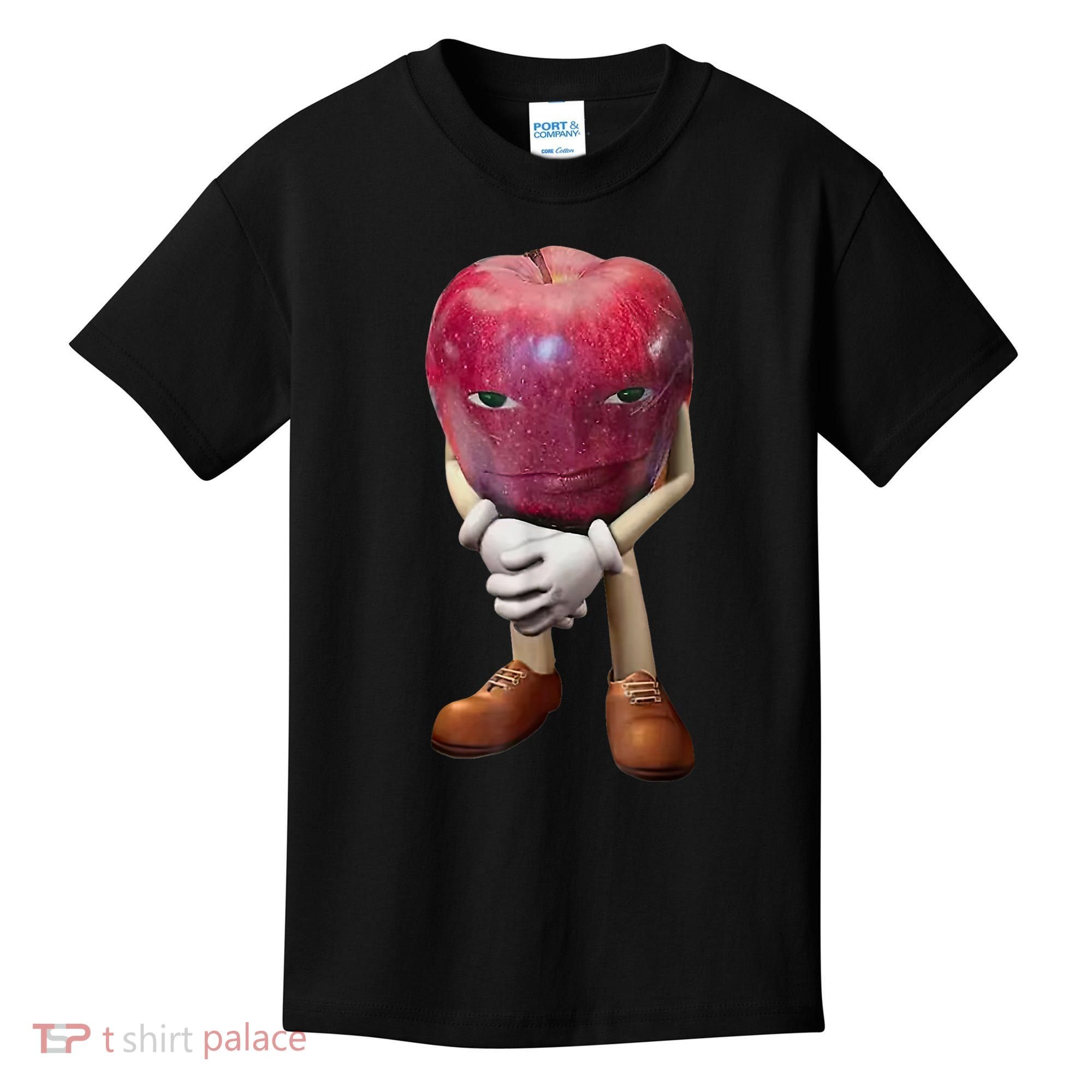 Me Asf Apple Funny Apple Face Meme Wapple Kids T-Shirt