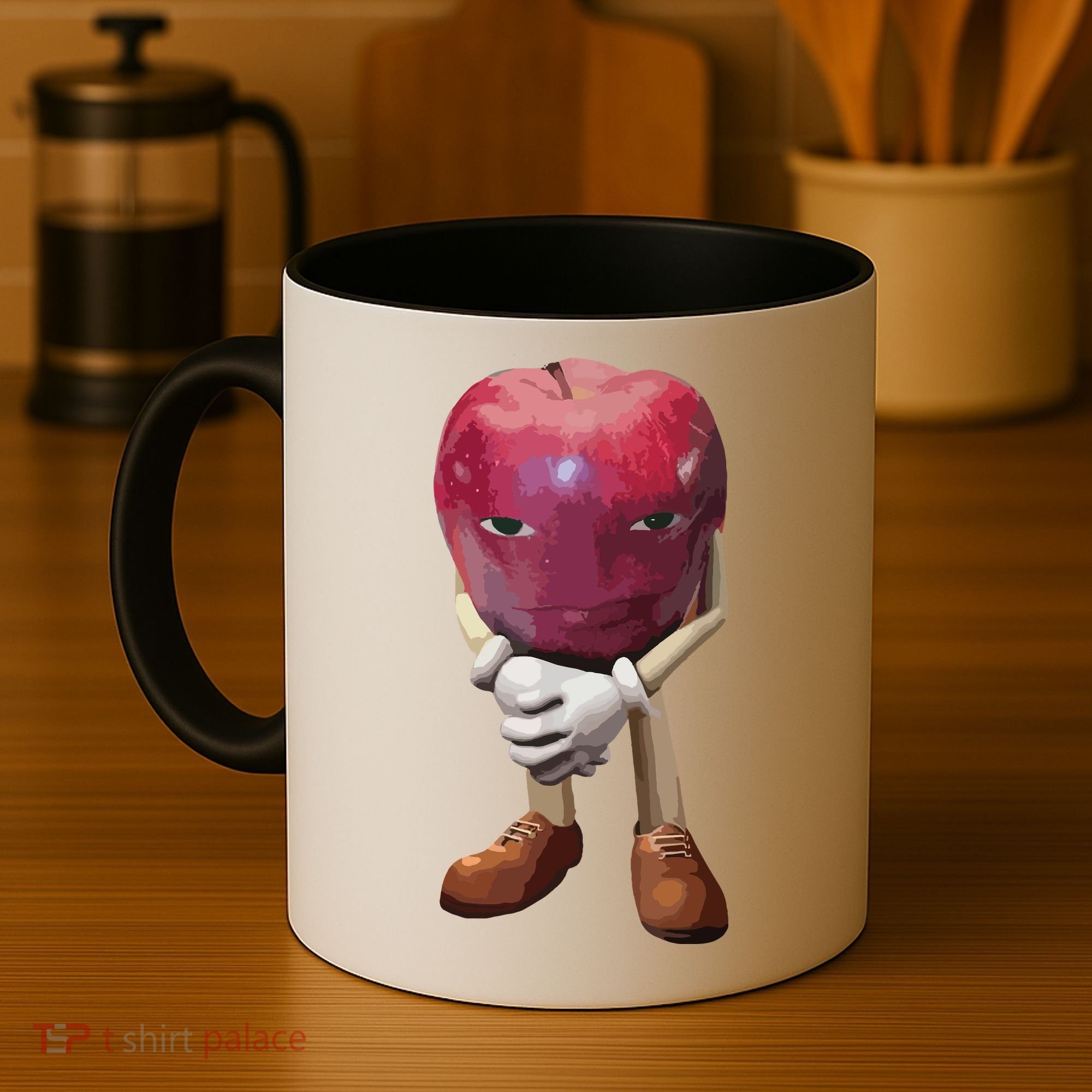 Me Asf Apple Funny Apple Face Meme Wapple Coffee Mug