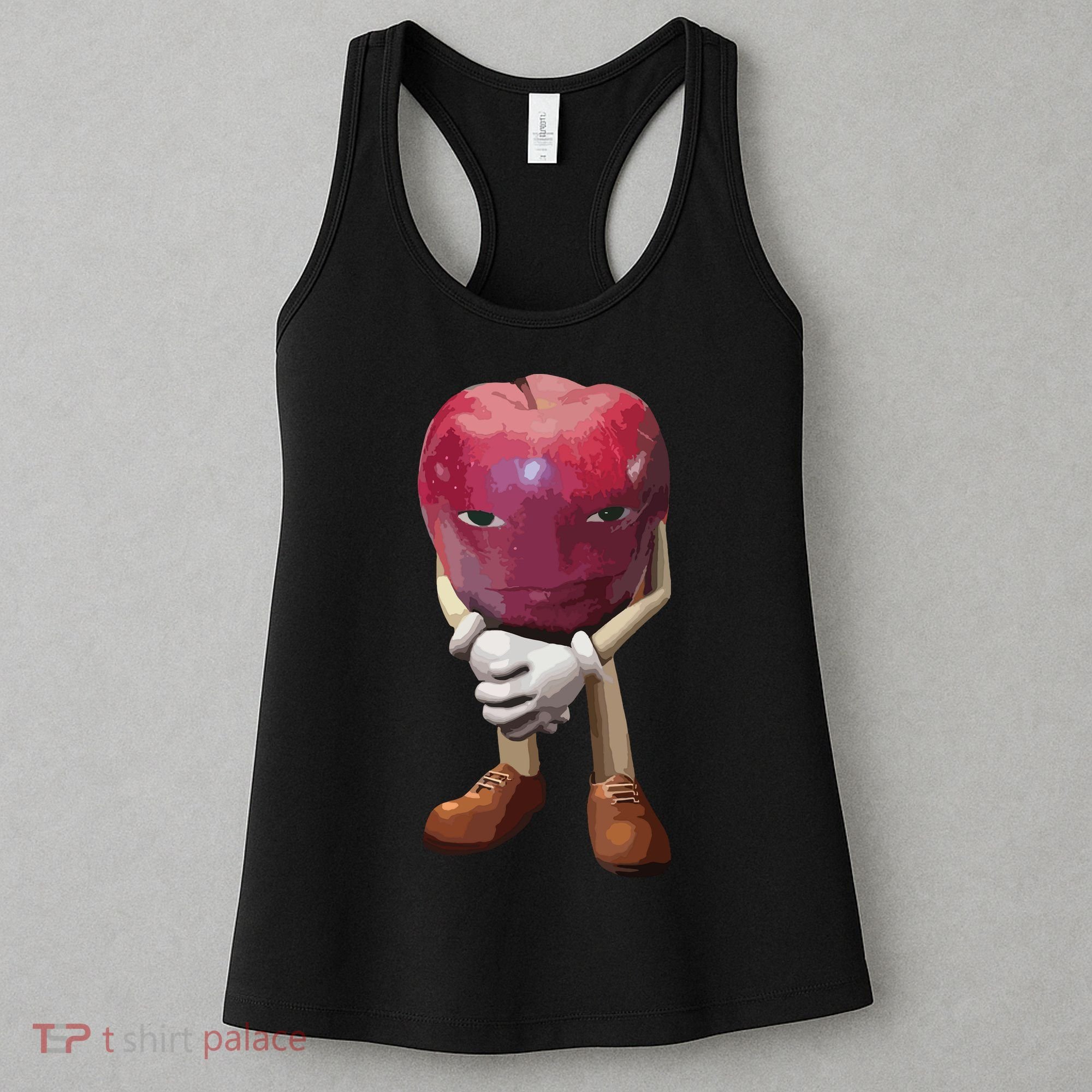Me Asf Apple Funny Apple Face Meme Wapple Women's Tank Top