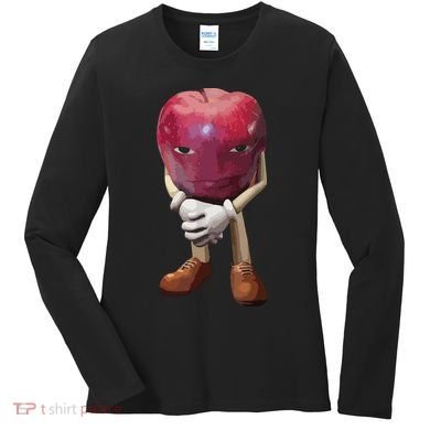 Me Asf Apple Funny Apple Face Meme Wapple Women's Long Sleeve Shirt