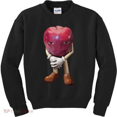 Me Asf Apple Funny Apple Face Meme Wapple Kids Sweatshirt