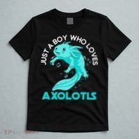 Mexican Amphibian Animal Just A Boy Who Loves Axolotls  T-Shirt thumb 5