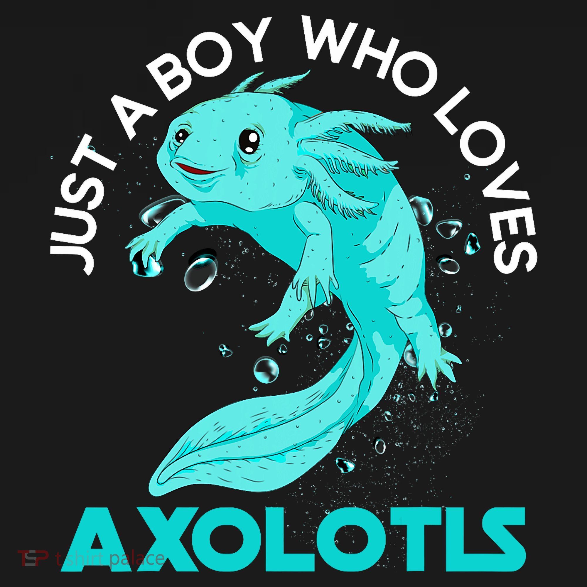 Mexican Amphibian Animal Just A Boy Who Loves Axolotls  T-Shirt