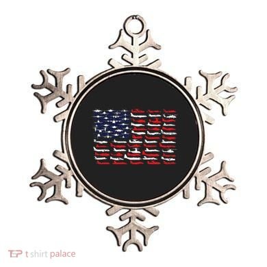 Military Aviation American Flag Aircraft Distressed Design Ornament