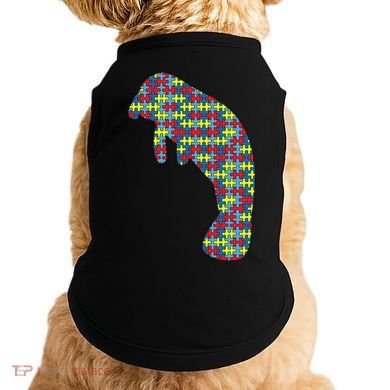 Manatee Autism Awareness Dugong Puzzle Day Mom Gift Doggie Tank