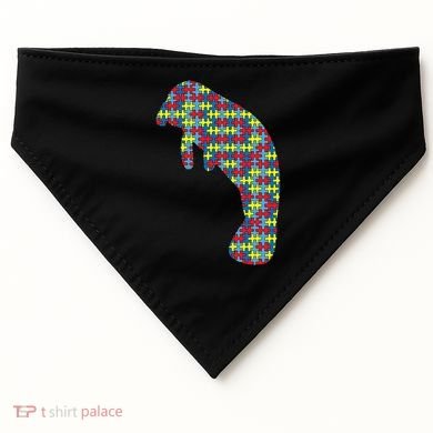 Manatee Autism Awareness Dugong Puzzle Day Mom Gift USA-Made Doggie Bandana