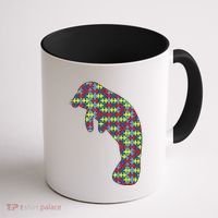 Manatee Autism Awareness Dugong Puzzle Day Mom Gift Coffee Mug thumb 1