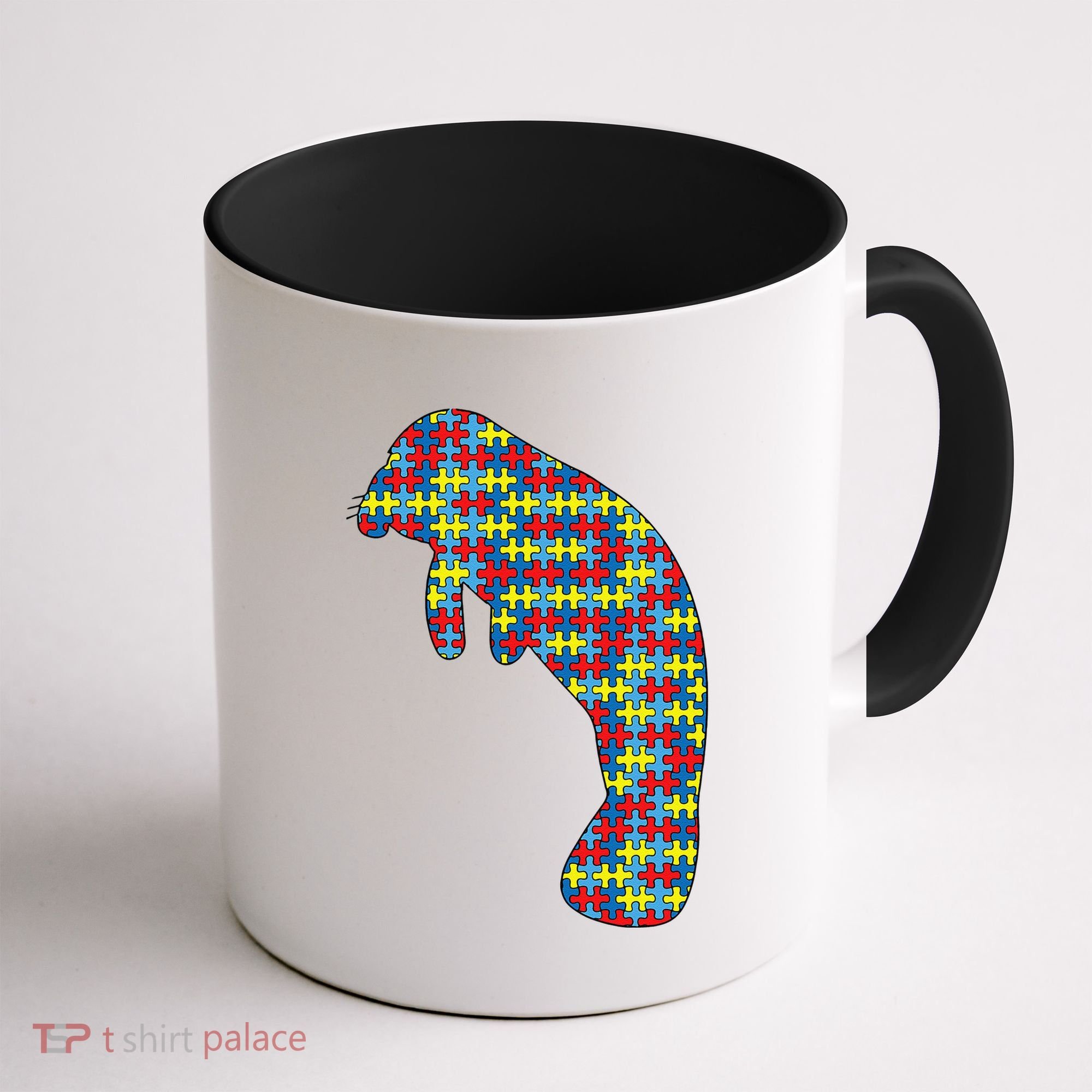 Manatee Autism Awareness Dugong Puzzle Day Mom Gift Coffee Mug