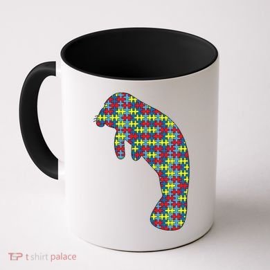 Manatee Autism Awareness Dugong Puzzle Day Mom Gift Coffee Mug
