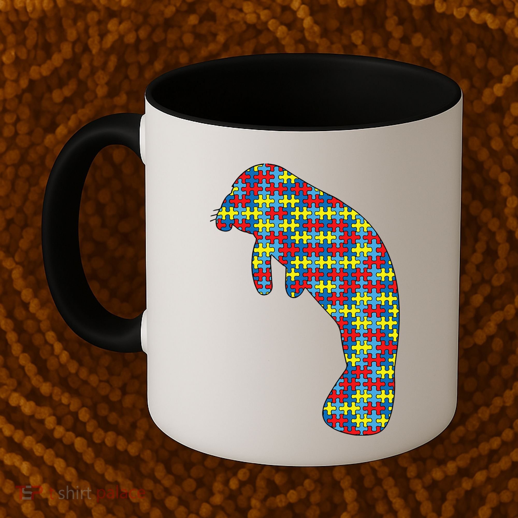 Manatee Autism Awareness Dugong Puzzle Day Mom Gift Coffee Mug