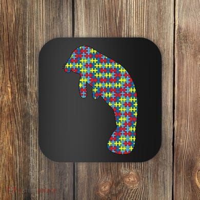 Manatee Autism Awareness Dugong Puzzle Day Mom Gift Coaster