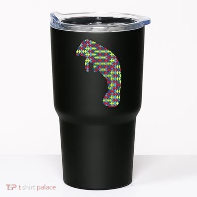 Manatee Autism Awareness Dugong Puzzle Day Mom Gift Tumbler