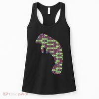 Manatee Autism Awareness Dugong Puzzle Day Mom Gift Women's Tank Top thumb 0