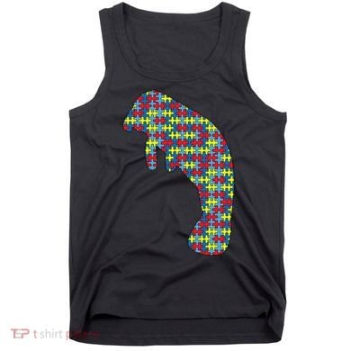 Manatee Autism Awareness Dugong Puzzle Day Mom Gift Tank Top
