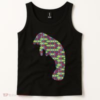 Manatee Autism Awareness Dugong Puzzle Day Mom Gift Tank Top thumb 2
