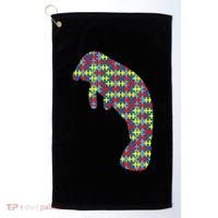 Manatee Autism Awareness Dugong Puzzle Day Mom Gift Golf Towel thumb 0