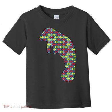 Manatee Autism Awareness Dugong Puzzle Day Mom Gift Toddler T-Shirt