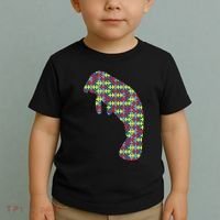 Manatee Autism Awareness Dugong Puzzle Day Mom Gift Toddler T-Shirt thumb 2