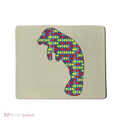 Manatee Autism Awareness Dugong Puzzle Day Mom Gift Mousepad