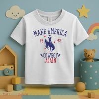 Makes America A Cowboy Again Western Life Country Toddler T-Shirt thumb 3