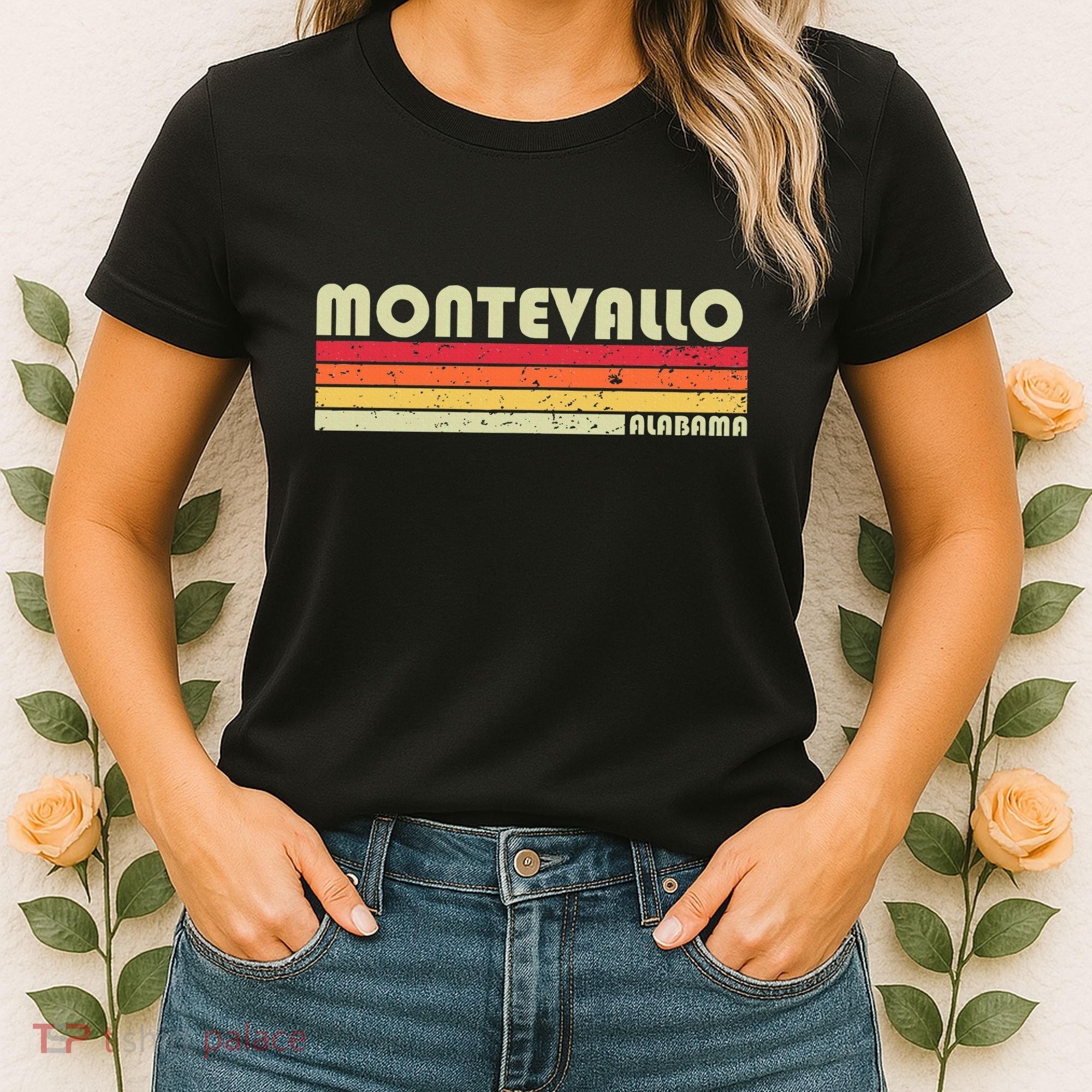 Montevallo Al Alabama Funny City Home Roots Gift Retro 80s Women's T-Shirt