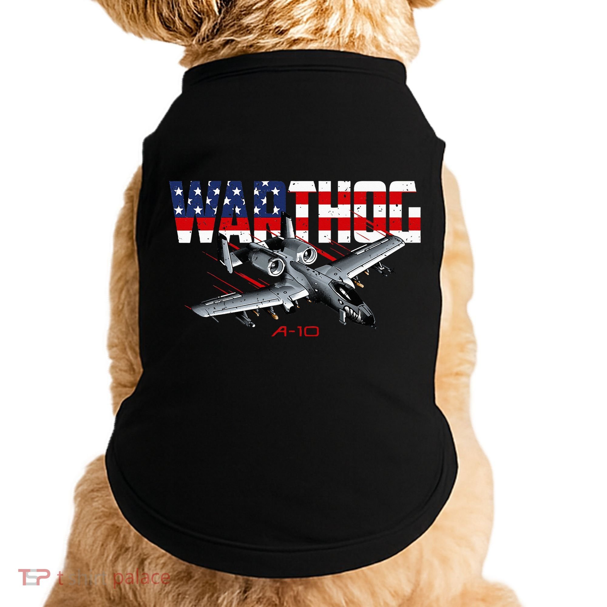 Military Airplane A10 Warthog American Flag Doggie Tank