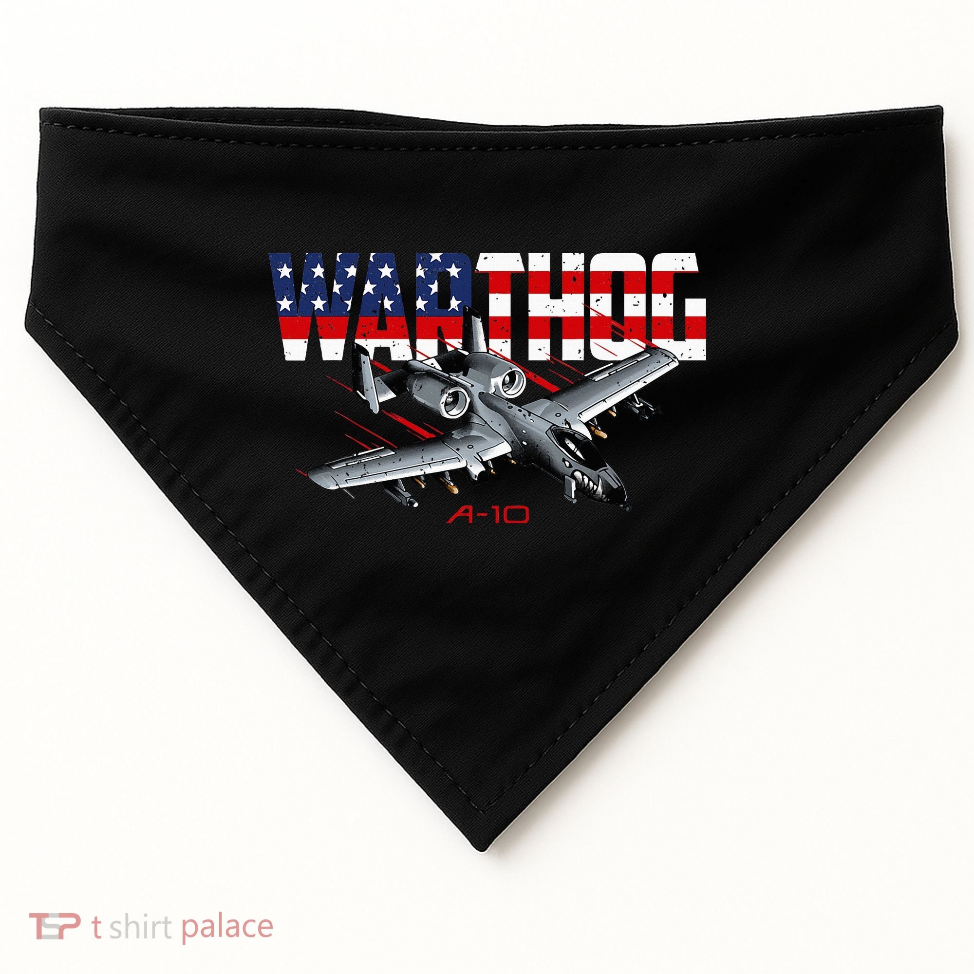 Military Airplane A10 Warthog American Flag USA-Made Doggie Bandana
