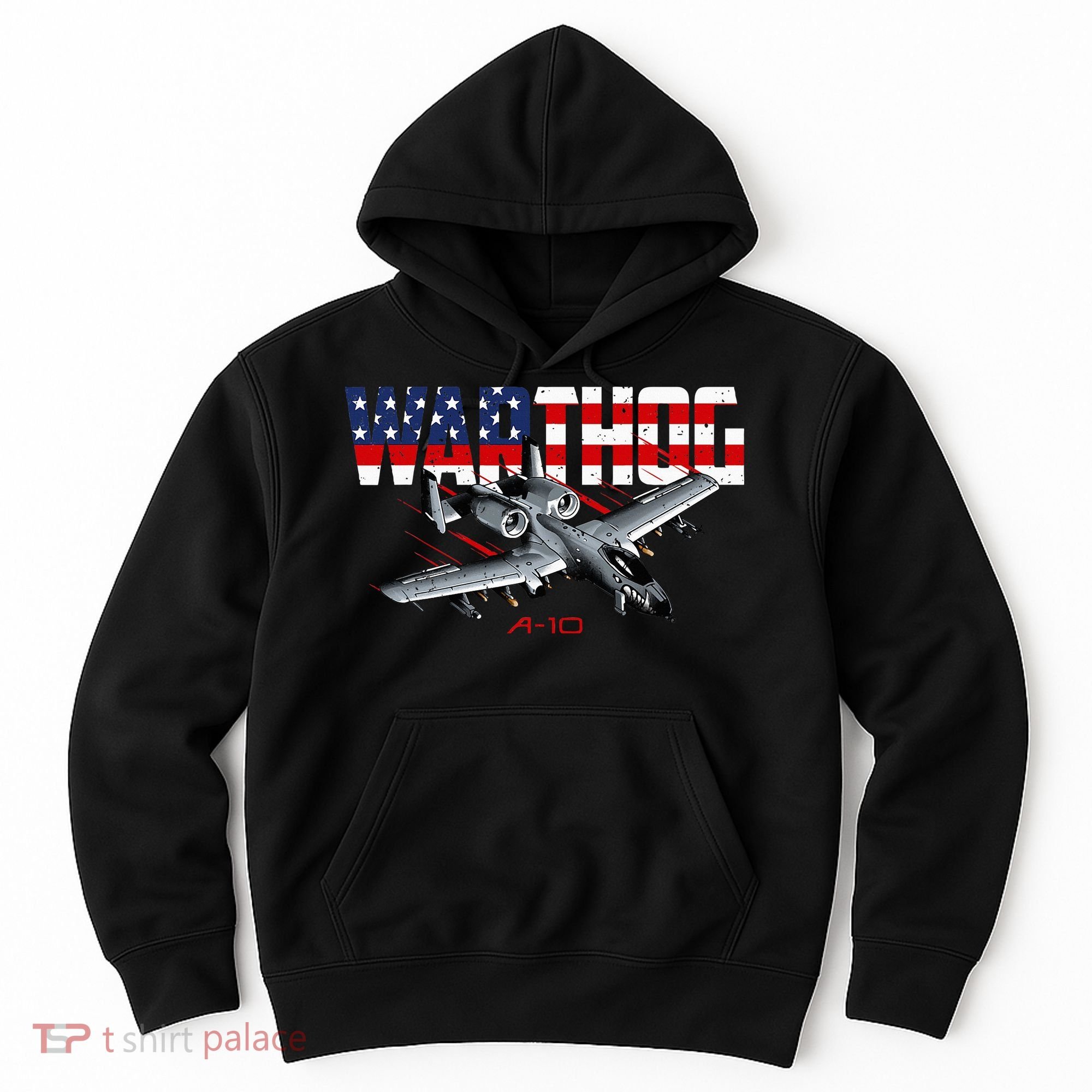 Military Airplane A10 Warthog American Flag Hoodie