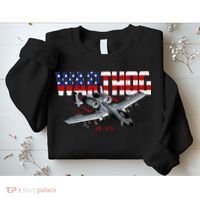 Military Airplane A10 Warthog American Flag Sweatshirt thumb 2