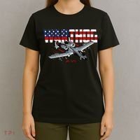 Military Airplane A10 Warthog American Flag T-Shirt thumb 4