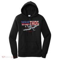 Military Airplane A10 Warthog American Flag Women's Hoodie thumb 0