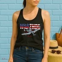 Military Airplane A10 Warthog American Flag Women's Tank Top thumb 2