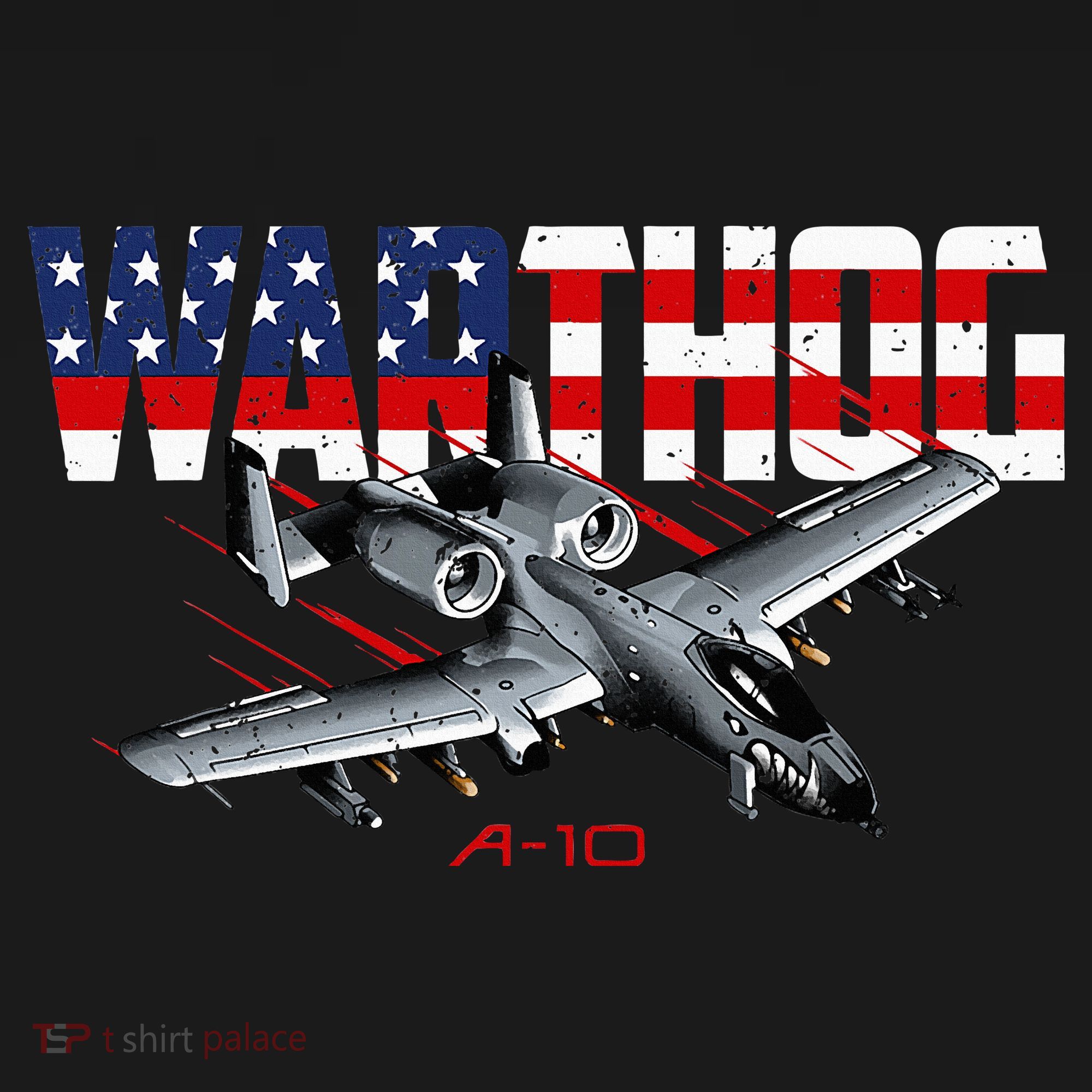 Military Airplane A10 Warthog American Flag Women's Tank Top