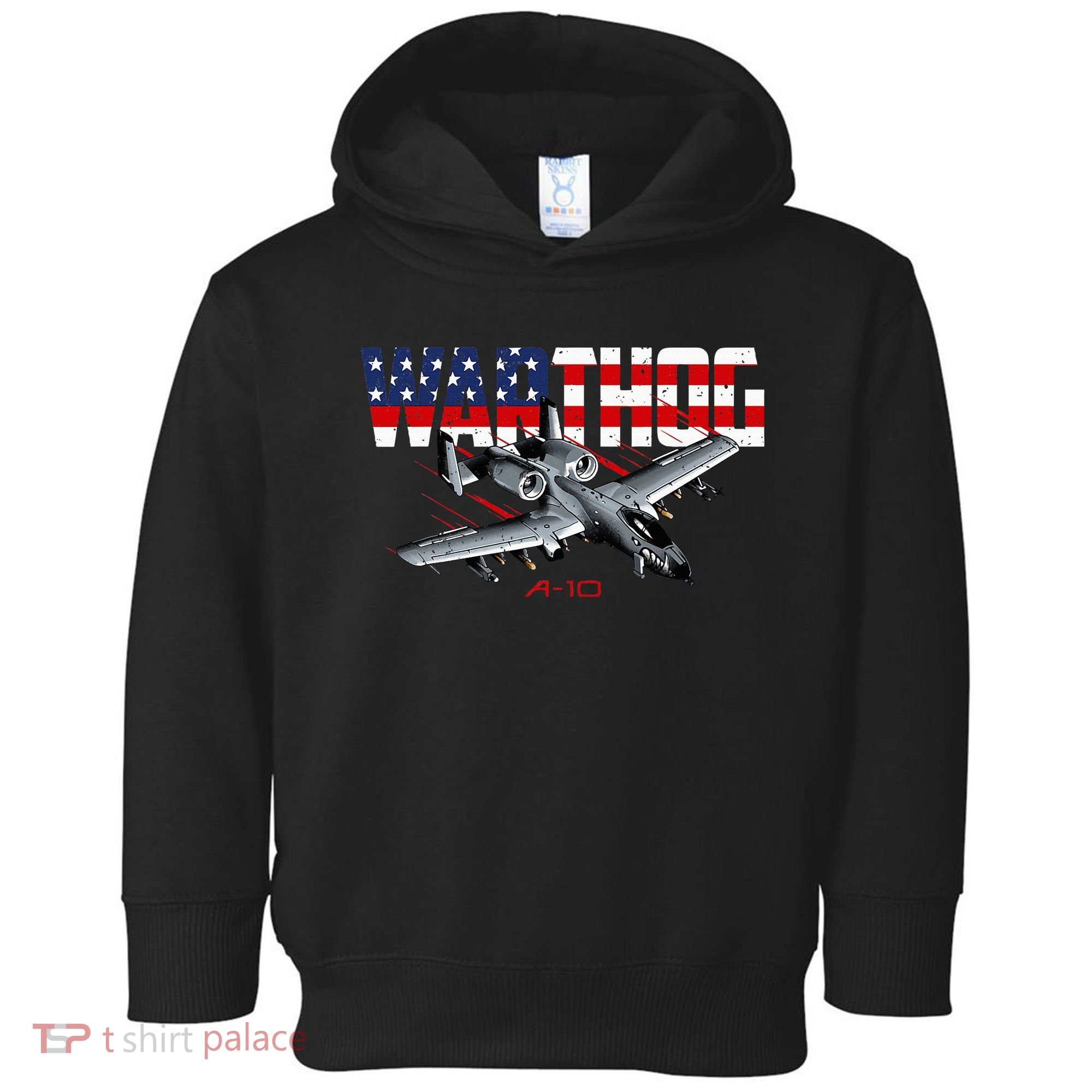Military Airplane A10 Warthog American Flag Toddler Hoodie
