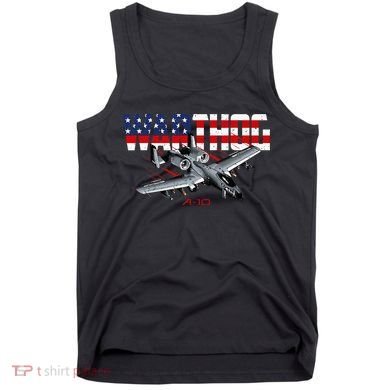 Military Airplane A10 Warthog American Flag Tank Top