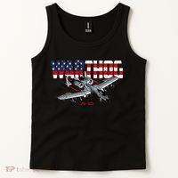 Military Airplane A10 Warthog American Flag Tank Top thumb 2