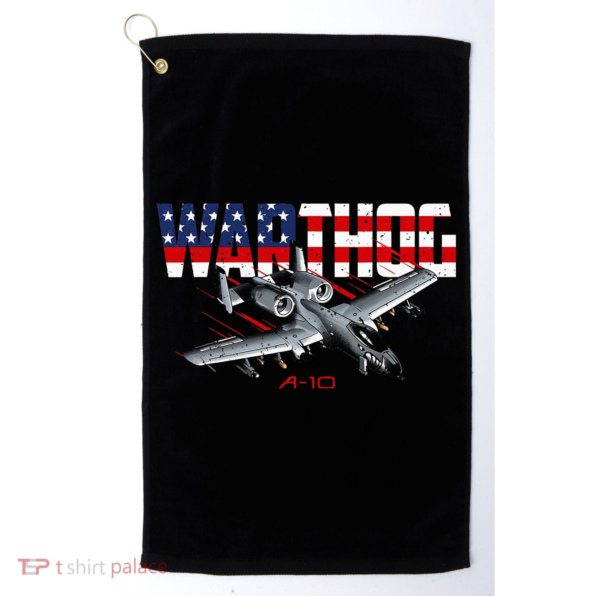 Military Airplane A10 Warthog American Flag Golf Towel