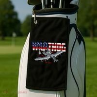 Military Airplane A10 Warthog American Flag Golf Towel thumb 2
