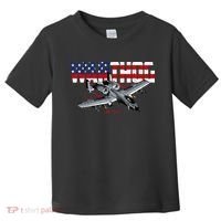 Military Airplane A10 Warthog American Flag Toddler T-Shirt thumb 0
