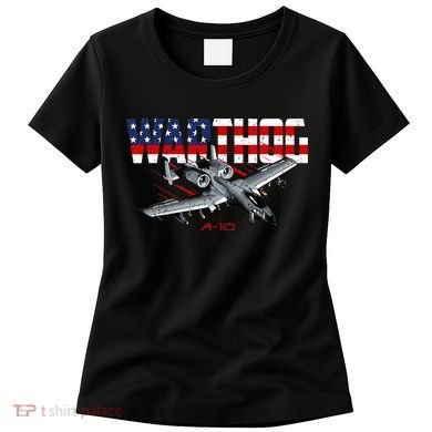 Military Airplane A10 Warthog American Flag Women's T-Shirt