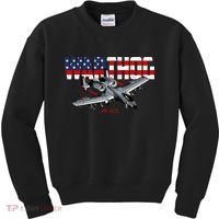 Military Airplane A10 Warthog American Flag Kids Sweatshirt thumb 0