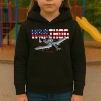 Military Airplane A10 Warthog American Flag Kids Hoodie thumb 3