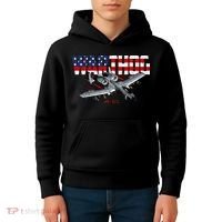 Military Airplane A10 Warthog American Flag Kids Hoodie thumb 4