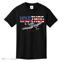 Military Airplane A10 Warthog American Flag Kids T-Shirt thumb 0