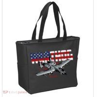 Military Airplane A10 Warthog American Flag Tote Bag thumb 2