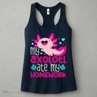 My Axolotl Ate My Homework | Gimmick | Kawaii | Axolotl Women's Tank Top thumb 3
