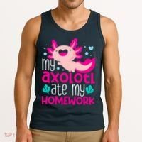 My Axolotl Ate My Homework | Gimmick | Kawaii | Axolotl Tank Top thumb 3
